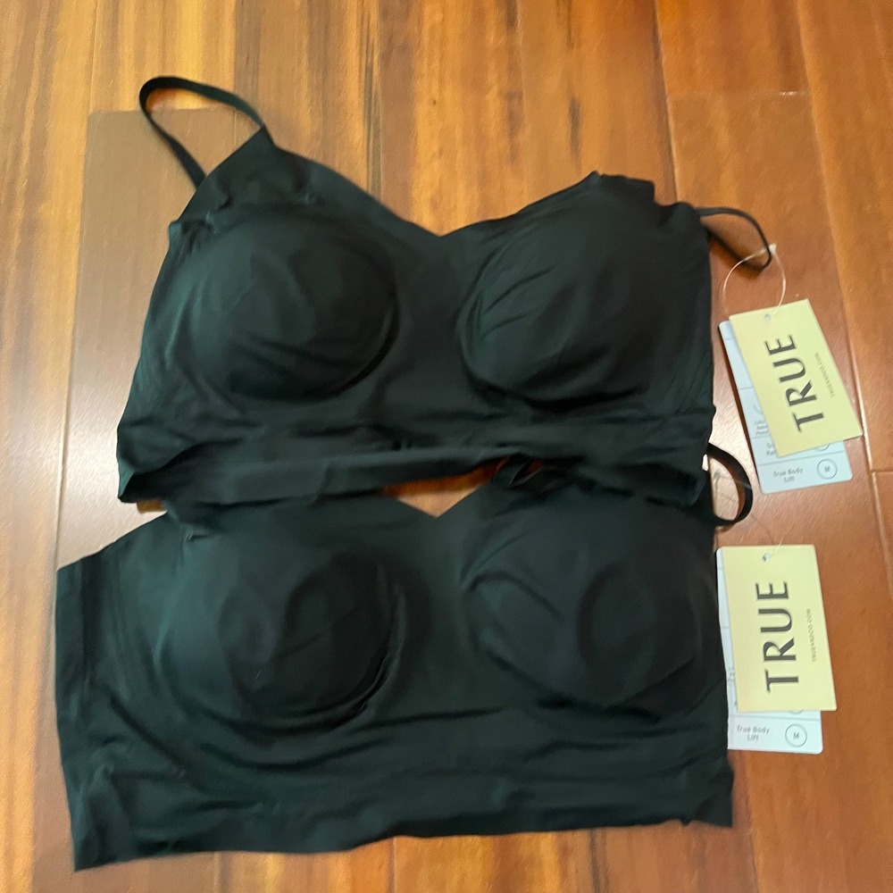 True & Co Body Lift Wireless Bra 2-Pack Black Full Cup Intimates New Size Medium